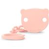 Suavinex Portaciuccio Wild&Free Rosa, Catena Ciuccio con Clip | Piastra a Forma di Orsetto, Per Neonati +0 Mesi, Clip con Pinza