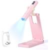 SAVILAND Mini Lampada LED Unghie, Lampada LED Unghie con Supporto e LCD, Senza Fili 6W, USB Ricaricabile e Portatile, Penna per Asciuga Unghie Salone di Casa per unghie Gel Sciugatura Rapida Rosa