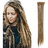 SEGO Dreadlock Extension Treccine - Castano Caffe - 5 ciocche Rasta Dread da Donna Capelli Lunghi Sintetici Braiding Hair Fibre Uncinetto 50cm