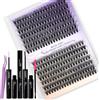 WENDY LASHES Kit Extension Ciglia Mixed 12-16mm 3D+40D D-Curl Wispy Ciglia-Finte-Ciuffetti Extension Natural Look at Home for Beginner(Kit-3D+40D-1216mm)