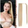 Mulaibdin Coda Capelli Extension Lisci, Code Finte per Capelli Biondo Cenere, Capelli Finti Donna Coda, Extension Capelli Lunghi 60cm, Coda di Cavallo Extensions