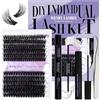 WENDY LASHES Ciuffetti Ciglia Finte Kit D Curl 0.07mm 3D Effect 60D+80D Cluster Lashes Kit Mix 12-16mm Kit Estensioni Ciglia Individuali Ciglia Finte Ciuffetti(3D Effect-60+80-D-Individual Lash Kit)