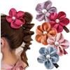 Roucerlin 5 fasce per capelli colorate con filo telefonico, motivo floreale con perle, per coda di cavallo, nessun danno, per donne e ragazze, accessori sottili e spessi