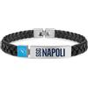 LOWELL BRACCIALE IN CUOIO ACCIAIO NAPOLI
