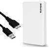 SUHSAI Disco rigido esterno da 1 TB, HDD esterno portatile da 2,5, USB 3.0, unità di archiviazione e backup ultra sottile, compatibile con console di gioco, PC e Mac - Bianco