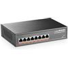 MokerLink Switch a 8 porte PoE Gigabit gestito, 8 x 100/1000 Mbps PoE+, IEEE802.3af/at, alimentazione 120 W, L2 Smart Web Managed, switch Ethernet in metallo senza ventola