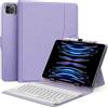 MoKo Custodia Tablet Universale con Qwert Tastiera per Tablet da 9, 9.7, 10.1, 10.2, 10.4, 10.5, 10.9, 11, con Tastiera Bluetooth Wireless Rimovibile Portapenne per iPad, Fire, Pixel, Lilla