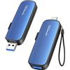 GiGimundo SSD esterno portatile da 128GB USB A+USBC, con fino a 1073MB/s, Solid USB State Drive USB 3.2 Gen2 per iPhone 15/16/17/PS4/Android/Tablet/Windows/Mac, Blu