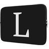 BAAGOAZ Custodia Laptop 15-16 Pollici, Borsa Personalizzata con Iniziale - Idea Regalo, Compatibile con MacBook Chromebook PC Portatile 15-16 Pollici, Nero-Lettera L