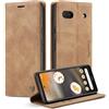 Monweicz Cover Compatibile con Google Pixel 6A, Custodia Portafoglio con Slot per Scheda, Protezione Completa Premium in Pelle PU, Flip Libro Magnetica Google Pixel 6A, Marrone
