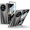 COQUE Custodia per telefono per Honor Magic V5 con pellicola anti-Peep, guscio di copertura pieghevole in stile Supercar, custodia trasparente per Honor Magic V5-Nero