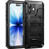 Lanhiem Cover per iPhone 17 IP68 Impermeabile, Cover Metallo Antiurto Militare con Pellicola Protettiva, 360° Completa Protezione Subacquea Antipolvere Custodia per iPhone 17, Nero