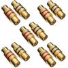deleyCON 10 Pezzi Adattatore RCA Cinch Set - 5x Nero + 5x Rosso - Adattatore Audio Video - Femmina a Femmina - Connettore
