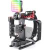 Zeadio Kit Video Rig Tutto in Uno con Stabilizzatore per Smartphone, Gabbia, Luce RGB, Microfono e Adattatore Action Camera, Compatibile con Smartphone, Action Cam, Videocamere, ecc