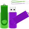 ABLAZE Confezione da 2 chiavette USB 32 GB, Degradé di colore, Metallo, Multicolore, Chiavetta USB 2.0 ad alta velocità (verde/viola)