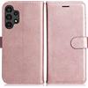 DENDICO Cover per Galaxy A13 4G, Premium Portafoglio PU Custodia in PU Pelle, Flip Libro TPU Bumper Caso per Samsung Galaxy A13 4G, Rosa