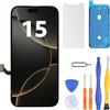 LL TRADER Display per iPhone 15 LCD 6,1 Schermo di Ricambio FHD Touchscreen 3D Touch Digitizer Cornice di Montaggio e Kit di Riparazione U01