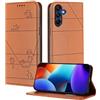 XINYEXIN Custodia per Samsung Galaxy A26 5G, Cover a Libro in Pelle PU con Blocco RFID, Slot per Carte, Supporto, Protezione Completa Antiurto - Marrone
