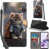 Haninsuze Cover per Motorola Moto G13 / G23 / G53, Gatto | Pelle PU Portafoglio, Porta Carte, Magnetica, Libro, Antiurto Custodia