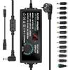 Gaogodot Alimentatore Universale, Adattatore Universale Regolatore di Tensione 3-24V 5A AC a DC Adapter 100 V-240 V 120W Max con Display di Tensione LED e 14 Punte & Convertitore di Polarità