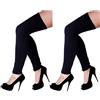 krautwear® Legwarmers - Scaldamuscoli da donna, lavorato a maglia, circa 70 cm, anni '80 (2 nere)