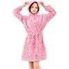 Ceruwum Accappatoio con orecchie di gatto per ragazze, morbida vestaglia con cappuccio per bambini, Leopard, 6-7 Years