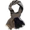 Ella Jonte Sciarpa da uomo nera marrone grigio 100% cotone sciarpa leggera, Nero , Taglia unica