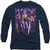 KPop Demon Hunters K-Pop Demon Hunters - Huntrix Huntr/X Golden Trio Pose Unisex Long Sleeve T Shirt, Navy, XX-Large