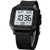 zolohoni Square Men's Digital Watch Big Numbers Dial Large Face Waterproof LED Watches with Alarm Date Stopwatch