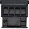 ROTHWELL, Scatola porta orologi in pelle con 4 scomparti e cassetto di servizio - Elegante espositore per gioielli, con custodia di sicurezza e parte superiore in vetro - Scatola porta orologi per