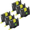 NineLeaf 6 confezioni di ricambio per Brother P-touch TZe-631 TZ-631 TZe631 TZ631 AZe 12mm 0.47'' Nastro Nero su Giallo Laminato Etichetta per Ptouch PT-D200 D450 D400VP D400 E300 Etichettatrice