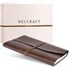 Belcraft Tivoli A4 Diario/Taccuino in Pelle riciclata, Realizzato a mano da Artigiani Toscani, Include Scatola Regalo, A4 (21x30 cm) Marrone