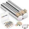 Wukong 10×2mm Calamite Potenti Magneti Neodimio, 50 Pezzi Calamite Piccole Magnete Adesivo, Fogli Magnetici Adesivi per Calamite, Calamita Frigo per Ufficio e Bacheca Magnetica in Vetro