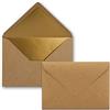 NEUSER PAPIER Buste in kraft marrone - 10 pezzi - buste DIN C6-11,4 x 16,2 cm - incollaggio a umido - fodera oro-metallica - senza finestra per inviti