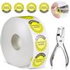 ueslwser 1000 targhette di prova 2025-2030 30 mm con 1 pinza perforatrice per targa, successiva data di prova, colore giallo