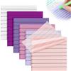 RUISPEED 300 fogli note adesive trasparenti 3x3 (7,6x7,6 cm), fogli adesivi trasparenti a righe in vari colori - ideali come segnalibro, per liste di cose da fare e regalini per compleanni di