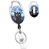 Uniclife Portachiavi Retrattile Carino, Portabadge Retrattili Gatto Cielo Stellato, Anello Portachiavi Retrattile, Clip Portabadge Retrattili per Chiavi Carta d'Identità, Bobina Portabadges Resistente