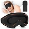 Sucedul 2025 Maschera per dormire sul fianco, maschera per gli occhi 3D, 13 mm, con orbite profonde e naselli rialzati, bloccanti e traspiranti, da uomo e da donna, in seta di ghiaccio per viaggiare pisolino