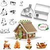 HONGECB SUNCHE Gingerbread House di Natale, Formine Biscotti Natalizie 3D, Christmas Cookie Cutters, Stampini per Biscotti in Acciaio Inossidabile, Stampo Casa di Marzapane, per Cuocere di Cucina, 18 Pezzi