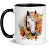 Chatcripant Tazza Cavallo in Ceramica - Mug con Cavallo per Amanti dei Cavalli ed Equitazione - Idea Regalo Donna, Bambina, Cavaliere