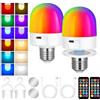 AUAUY Lampadina LED E27, Magnetica Staccabile Lampadine LED E14, Lampadina Ricaricabile Magnetica USB Con Telecomando, 9 RGB Cambio Colore, 3 Temperature di Colore, Ricaricabili, Dimmerabili (2 PACK)