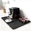 LIULINY Tappetino Caffe 2 in 1, 60x40 cm Tappetino Macchina Caffe Antiscivolo Resistente al Calore, Facile da Pulire Applicabile Cucina per Tappetini Lavello Cucina (Nero)