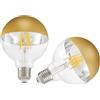 Vanpus Lampadina LED E27 6W 2700K (Luce Bianca Calda) - 2 Pezzi - Vetro Semiplaccato Colore Ottone ∅95mm - Alta Resa Cromatica (CRI>90) - Dimmerabile - Per Atmosfere Accoglienti