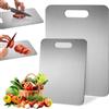 Rylae 2 Pezzi Tagliere Acciaio Inox, Tagliere in Acciaio Inossidabile 201 Multifunzione, Doppio Lato per Alimenti, Taglieres Cucina per Uso per Carne, Frutta, Verdura (34 * 23cm+39 * 28cm)