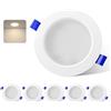novapollo Faretti LED da Incasso per Cartongesso, 6W 450LM Luci da Soffitto Interno, Luce Naturale 4000K, Non Regolabile, Diametro Foro 95-105mm Ø95-105mm, Set di 6