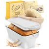 KRUSTENZAUBER Stampo per pane smaltato con coperchio incluso cestino per la lievitazione, robusto stampo da 28 cm, ideale come stampo per scatola, pane tostato, stampo per pane, pentola in ghisa