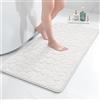 chakme Tappetino da bagno in memory foam, tappetino per la doccia, assorbente, antiscivolo, per il bagno, per soggiorno, 60x120 cm, colore: bianco