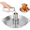 Tomotato Supporto per Pollo, Teglia per Pollo in Acciaio Inossidabile con Contenitore di Aroma, Barattolo per Birra, Arrosti per Fornello per Grigliate Verticale