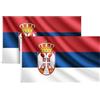 COCOSY 2 Pezzi Bandiera della Serbia (Србиjа/Serbia) - 90 x 150 cm 100% Poliestere Bandiera Serba con Occhielli in Ottone - Resistente alle intemperie & Duratura - Flag per Sport & Festività