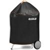 QLSXLB Copertura Barbecue Da Esterno Rotondo, Tessuto Oxford 420D Copri Barbecue Impermeabile Φ77x90cm, Resistente Agli Strappi Telo Per Griglia per Weber 57cm Anti Polvere Neve Pioggia Sole Raggi UV
